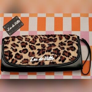 Lux De Ville Leopard And Black Patent Vintage Miss Lux Clutch